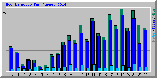 Hourly usage for August 2014