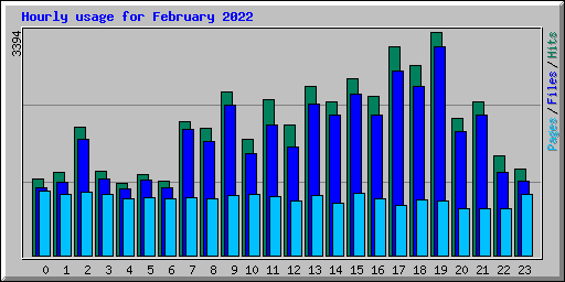 Hourly usage for February 2022